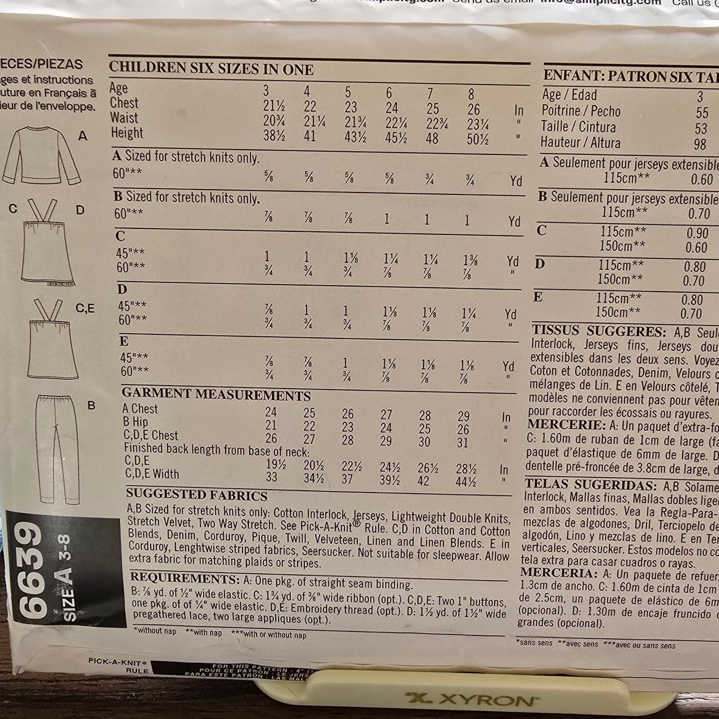 NewLook Sewing Pattern for Child's Dress, Pants and Shirt. N6639