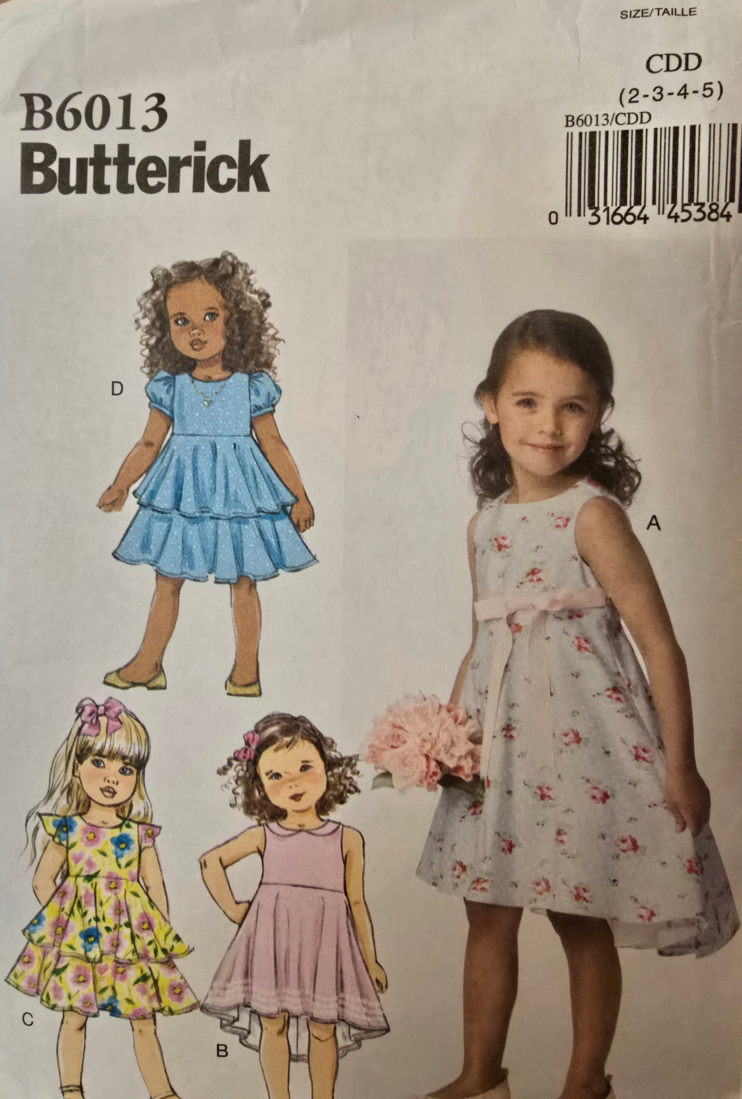 Butterick Sewing Pattern for Children's Dresses B6013