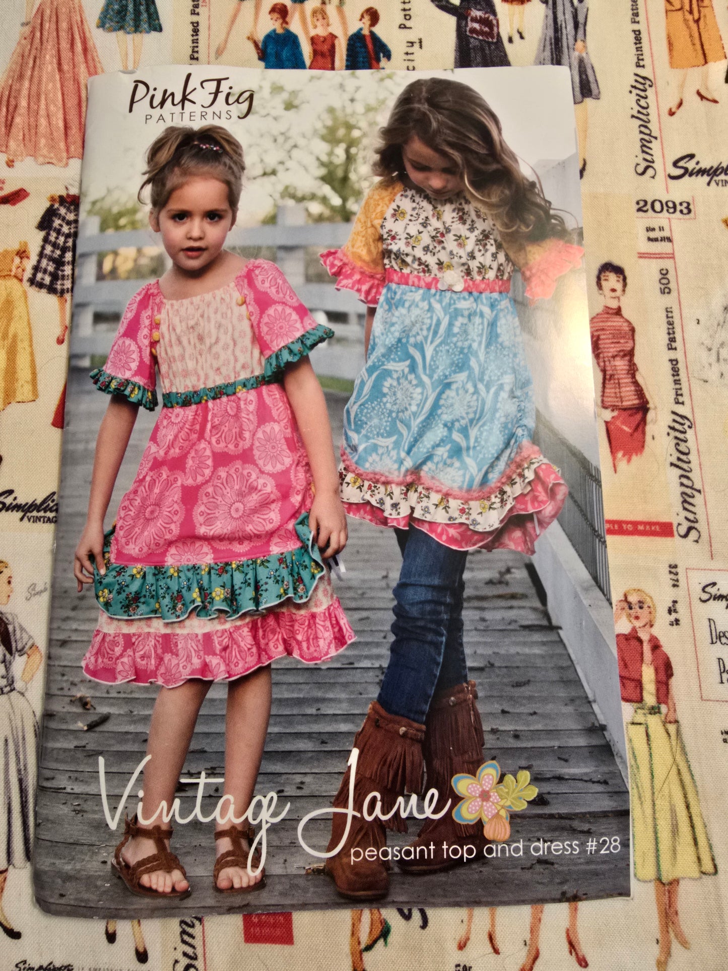 Pink Fig Vintage Jane Sewing Pattern for Peasant Top and Dress
