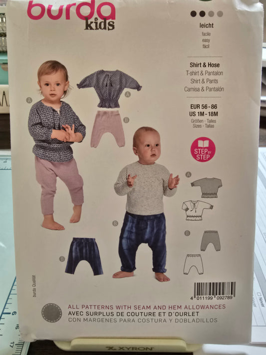 Burda Kida Sewing Pattern for Baby's Stretch Pants and Top B9278